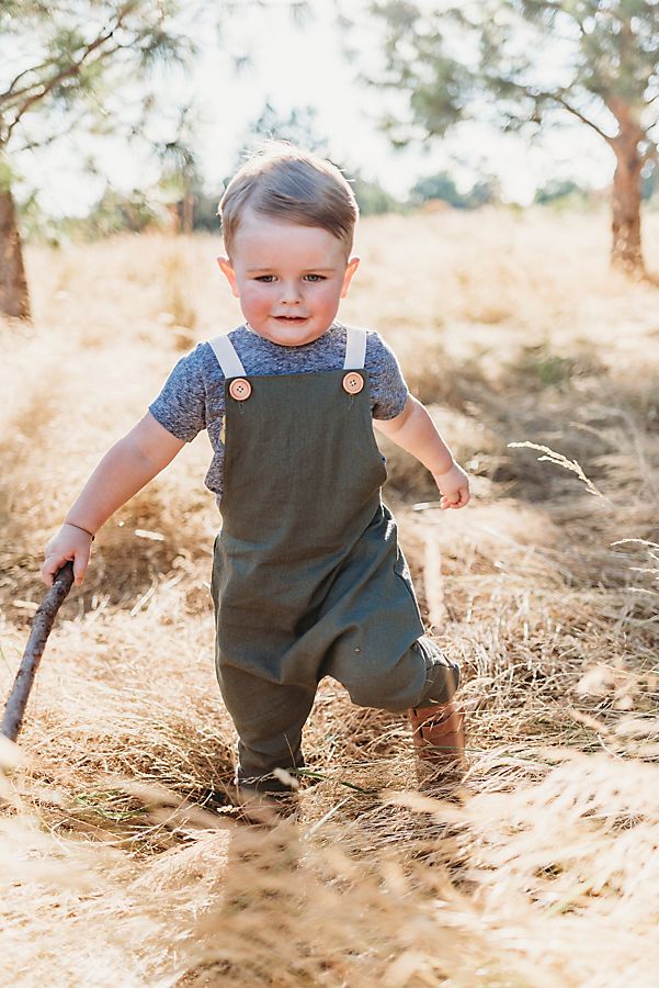 Slide View: 1: Lola & Stella Finn Linen Overalls