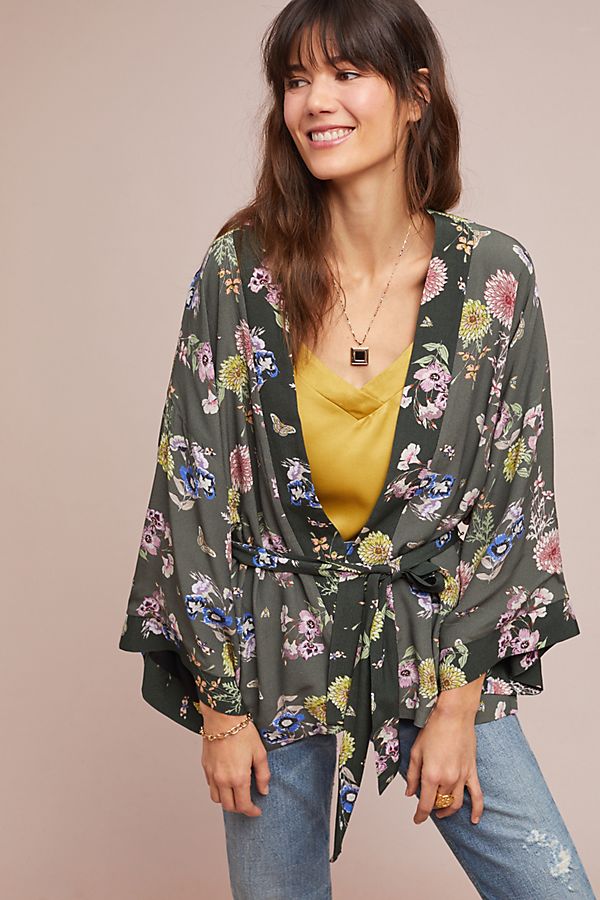 Slide View: 1: Roberta Floral Jacket Kimono