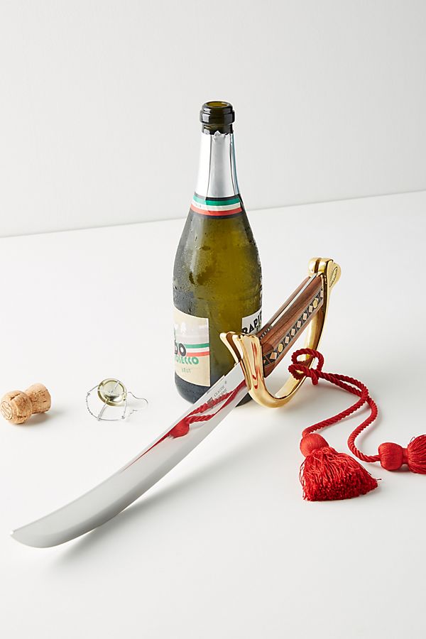 Slide View: 1: Josephine Wood Inlay Champagne Sabre