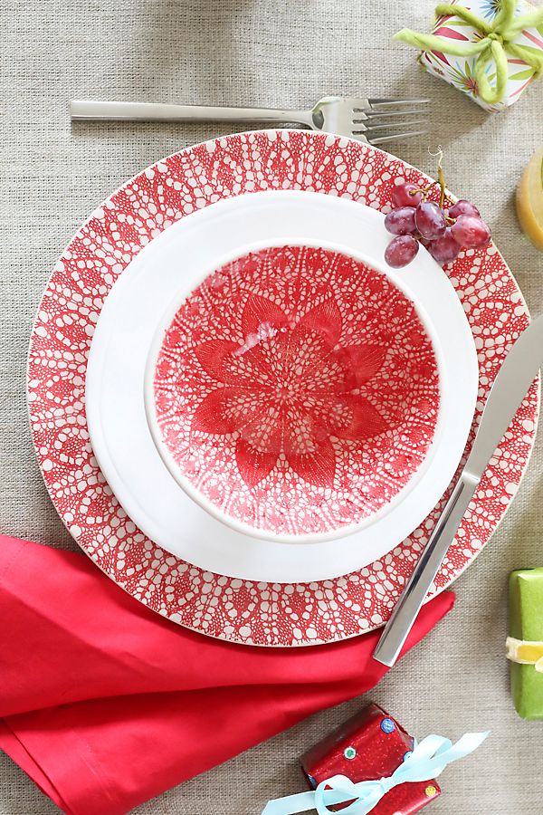 Slide View: 1: Viva by Vietri Lace 3-Piece Place Setting