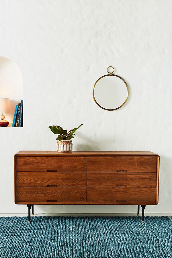 Slide View: 1: Oaken Six-Drawer Dresser