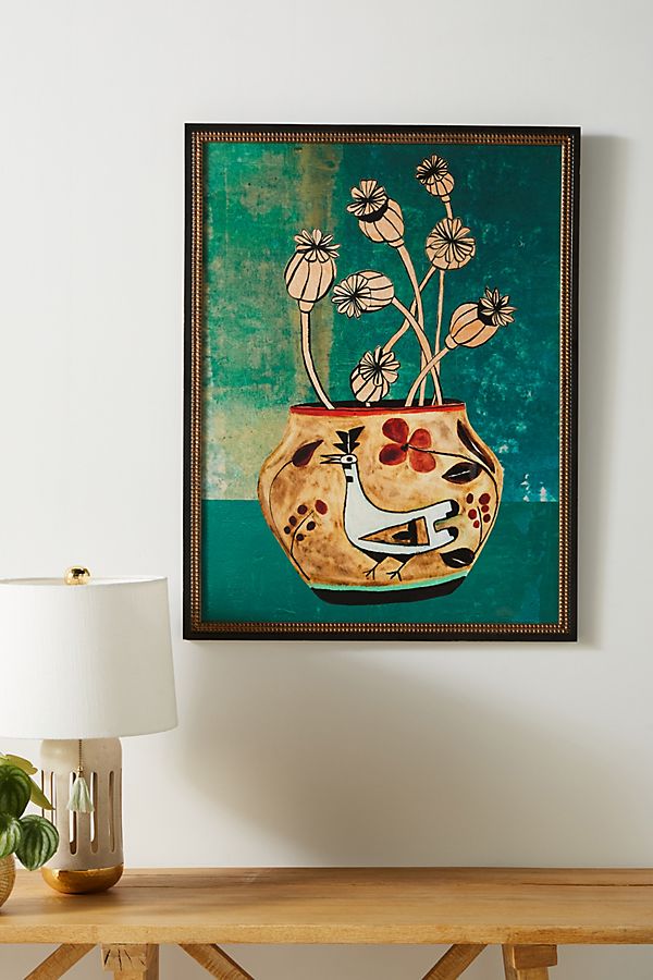 Slide View: 1: Poppies Vase Wall Art