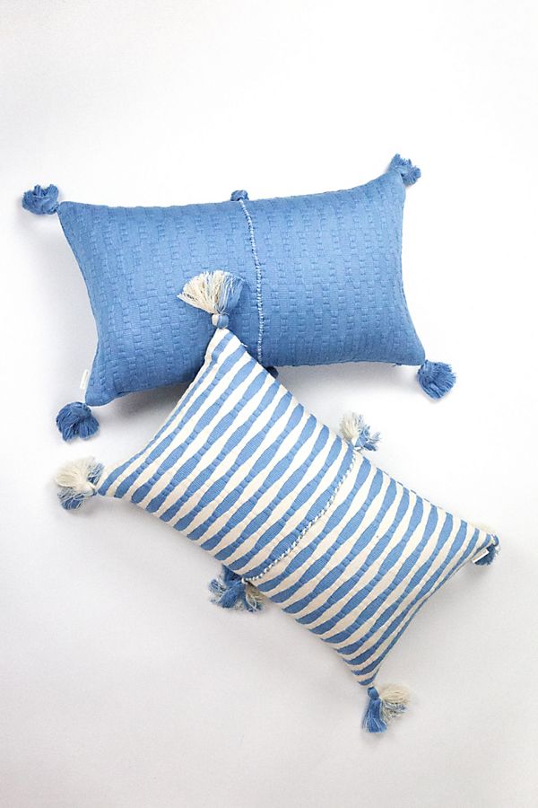 Slide View: 1: Archive New York Sky Blue Antigua Pillow