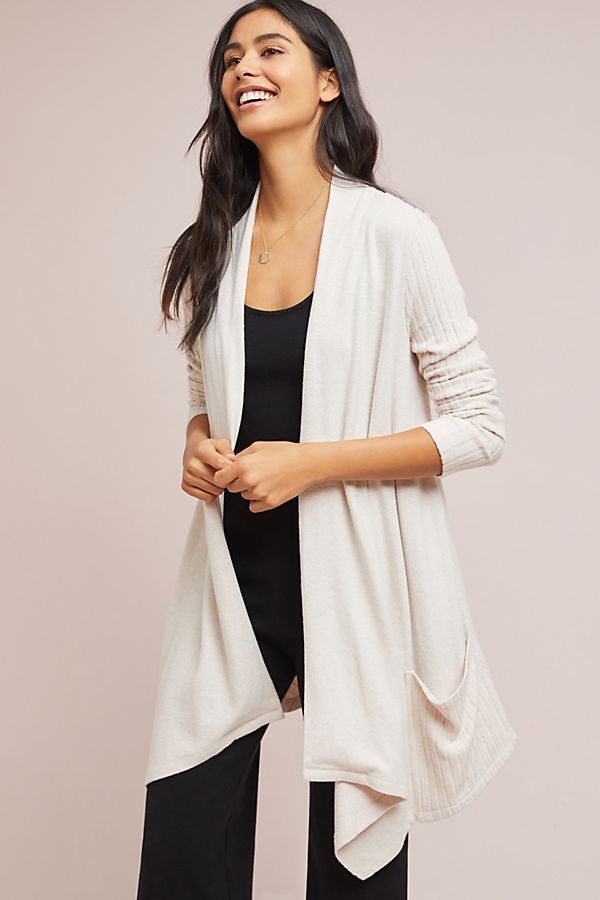 Slide View: 1: Ribbed CloudFleece Cardigan