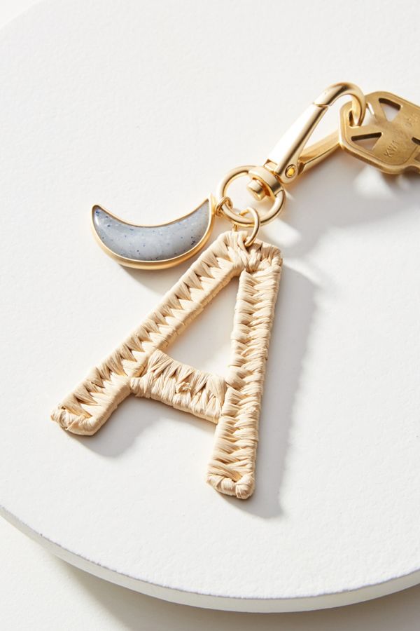 Wicker Monogram Keychain | Anthropologie