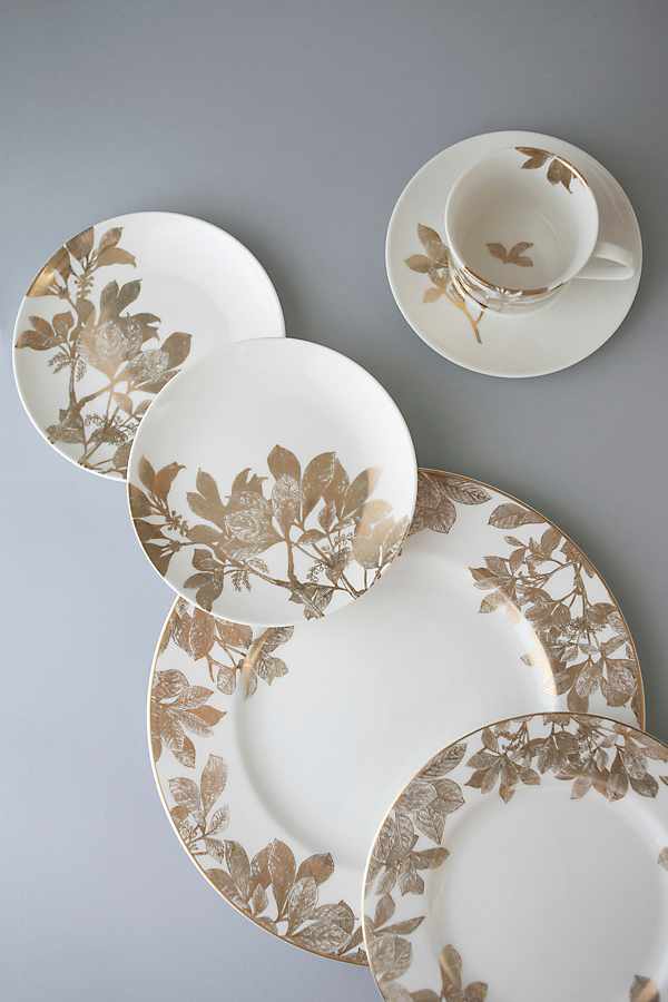 Slide View: 1: Caskata Arbor Gold 5 Piece Place Setting