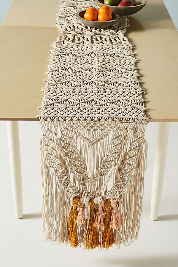 Slide View: 1: Ana Maria Macramé Table Runner
