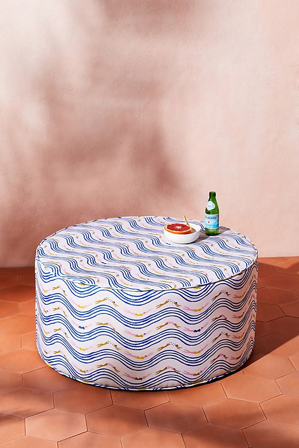 Slide View: 1: Midnight Jasmine Clive Indoor/Outdoor Ottoman