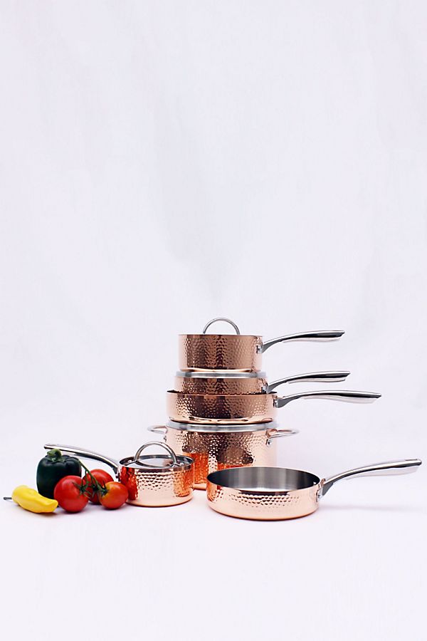 Slide View: 1: BergHOFF Vintage Collection 10-Piece Hammered Copper Cookware Set