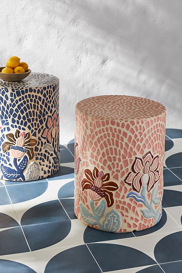 Slide View: 2: Mosaic Indoor/Outdoor Stool