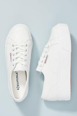 superga white leather platform