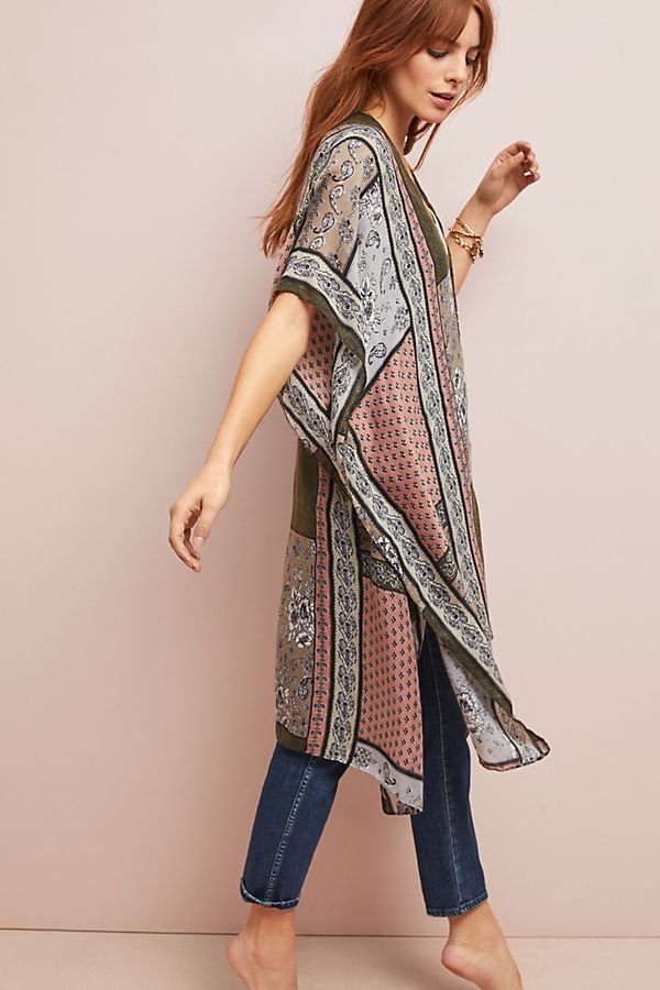 Slide View: 1: Blocked Print Kimono