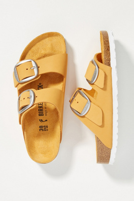 Birkenstock Arizona Big Buckle Leather Sandals In Yellow