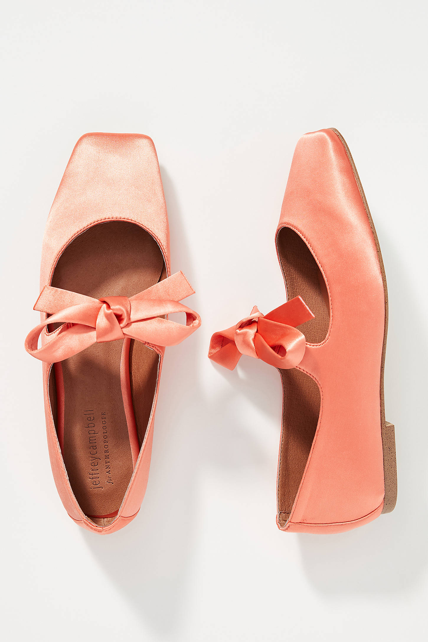 Jeffrey Campbell Bow Square-toed Flats In Orange