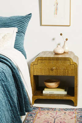 ANTHROPOLOGIE HAND-EMBOSSED LOTUS NIGHTSTAND