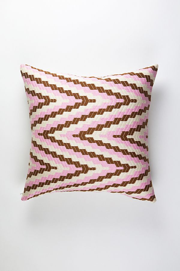 Slide View: 1: Archive New York Almolonga Pink & Umber Zig Zag Pillow