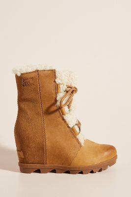 Sorel Shearling Waterproof Wedge Boots In Yellow | ModeSens