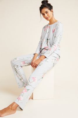 Flora Nikrooz Katelyn Printed Knit Pj Set In Grey