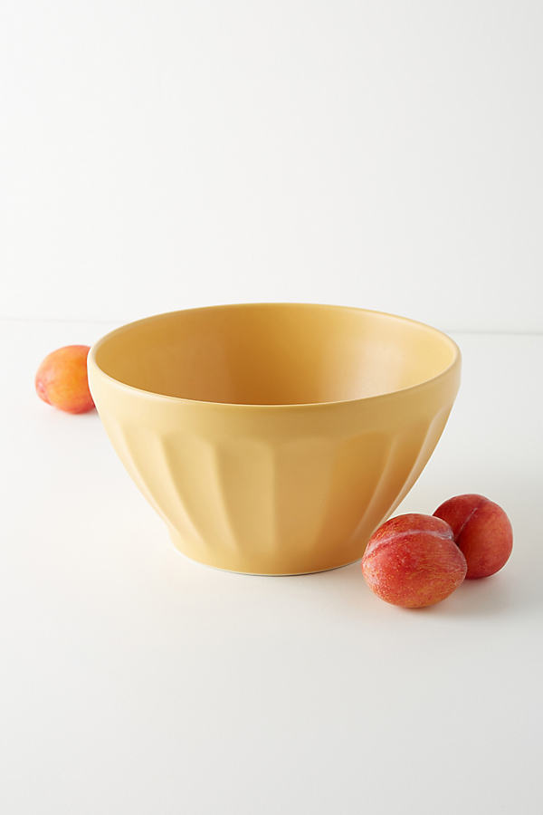 Anthropologie Matte Latte Serving Bowl By  In Yellow Size Serving Bowl