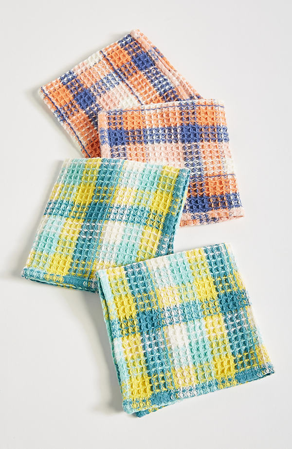 Anthropologie Wendy Waffle Dishcloths, Set Of 4 By  In Assorted Size Set Of 4