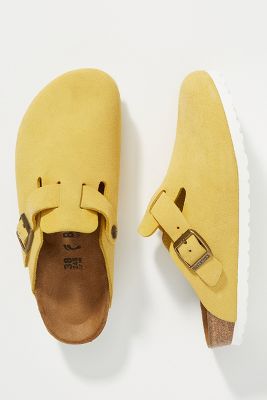 Birkenstock Boston Clogs In Yellow