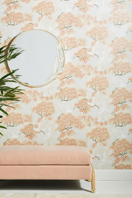 York Wallcoverings Sprig & Heron Wallpaper In Blue ModeSens