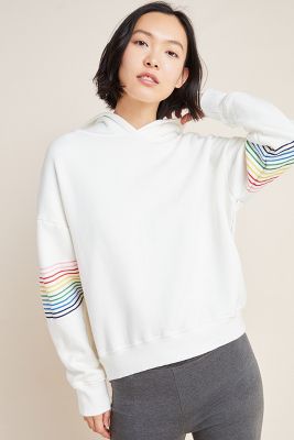 White hoodie 2024 with rainbow