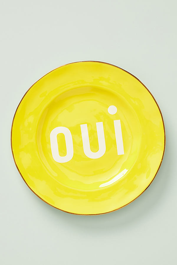 CLARE V CLARE V. FOR ANTHROPOLOGIE MAISONETTE DESSERT PLATE BY CLARE V. IN YELLOW SIZE SIDE PLATE,55242184