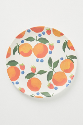 Anthropologie Market Bamboo Melamine Dinner Plate In Orange