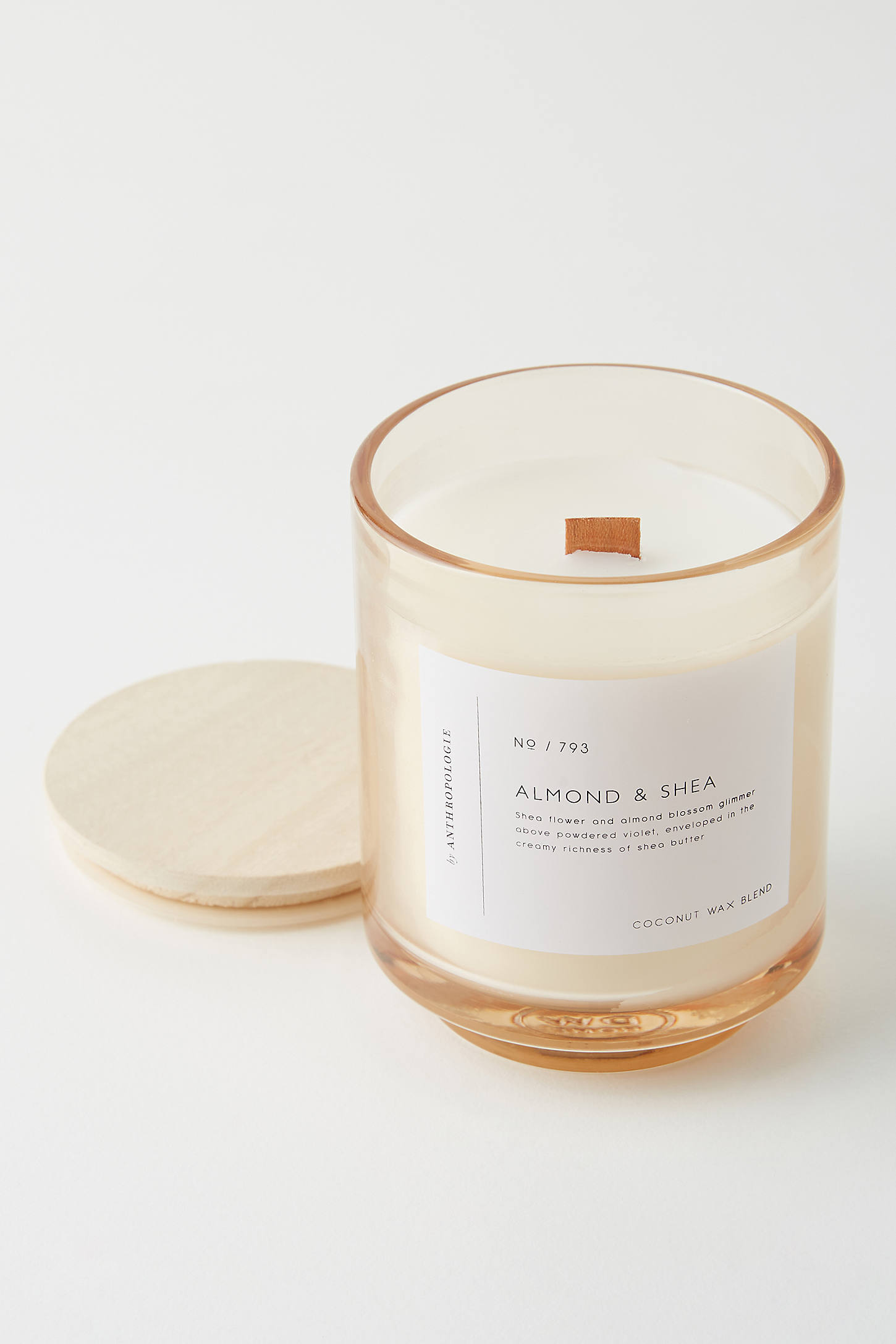 ANTHROPOLOGIE GEMMA WOOD WICK GLASS CANDLE,55611750