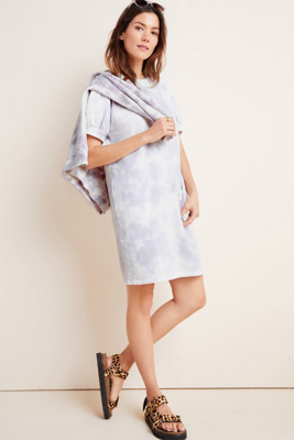 Velvet By Graham & Spencer Laila Tie-dye Sweatshirt Dress In Purple