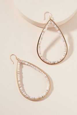 Serefina Billie Beaded Hoop Earrings In White