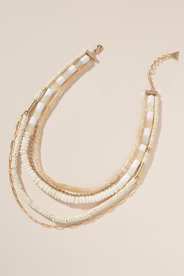 Serefina Carson Layered Necklace In White