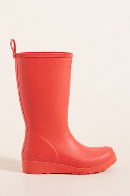 tall red rain boots