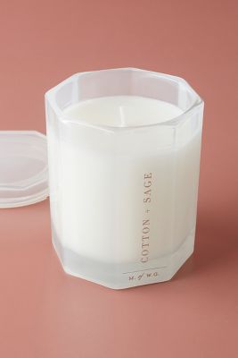 Makers Of Wax Goods Octagonal Glass Candle In White