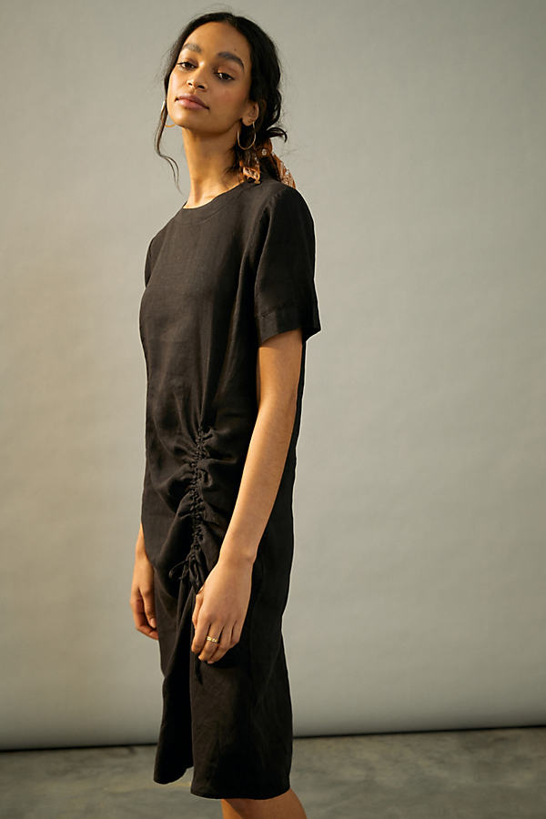 Stateside Vivienne Linen Midi Dress In Black