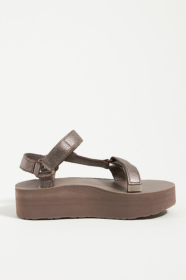 Teva Flatform Universal Leather Sandals In Brown