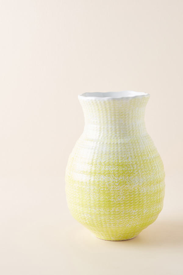 Anthropologie Fern Vase In Yellow