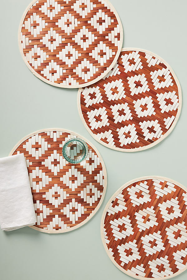 Anthropologie Woven Bamboo Placemats, Set Of 4 By  In Assorted Size Set Of 4
