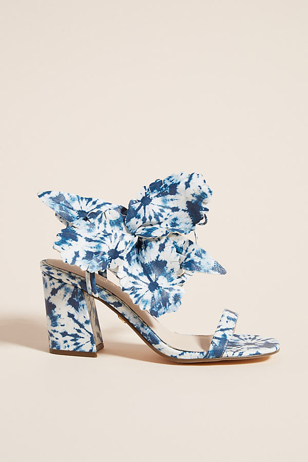 Cecelia New York Hibiscus Heeled Sandals In Blue