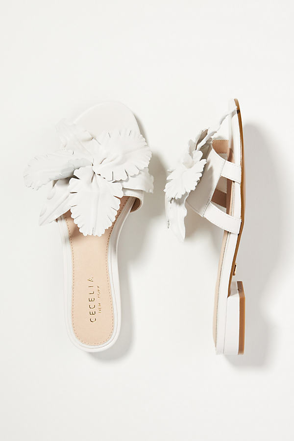 Cecelia New York Lila Slide Sandals In White