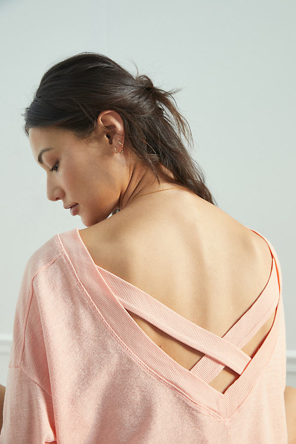 Daily Practice By Anthropologie Dreamer Cross-back Pullover In Orange