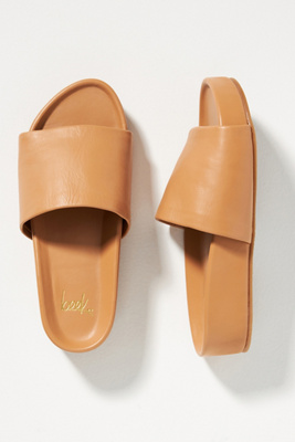 Beek Pelican Platform Slide Sandal In Yellow