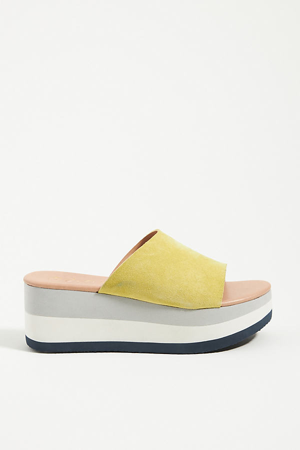 Matisse Platform Slide Sandals In Yellow
