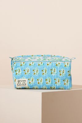 Sz Blockprints Rita Makeup Pouch In Blue