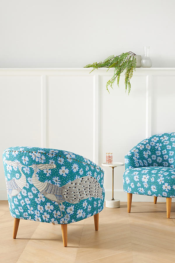 Florence Balducci Peacock Accent Chair In Blue