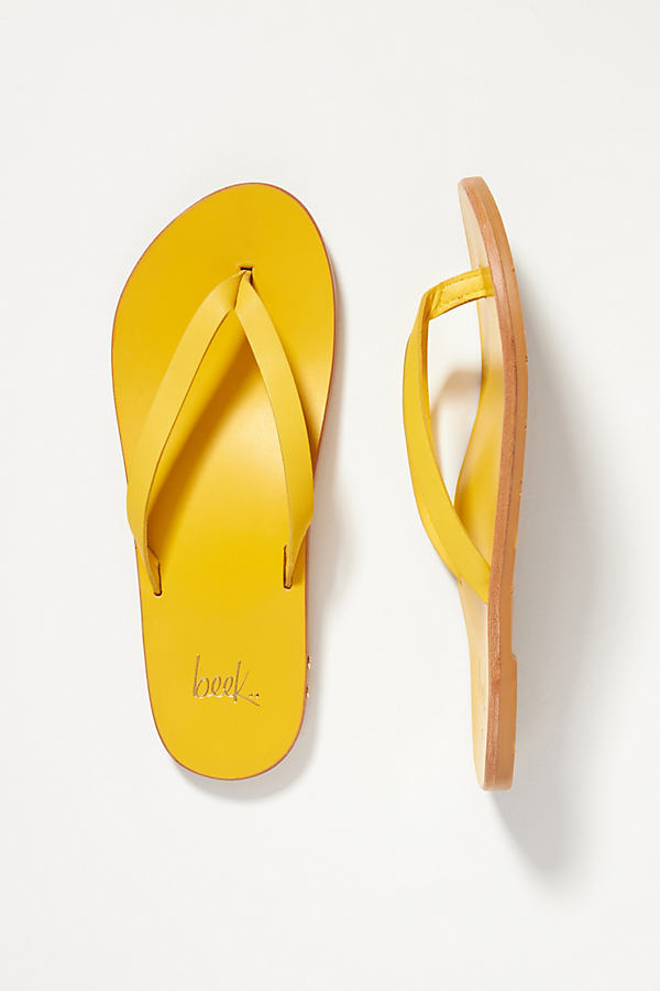 Beek Seabird Slide Sandals In Yellow