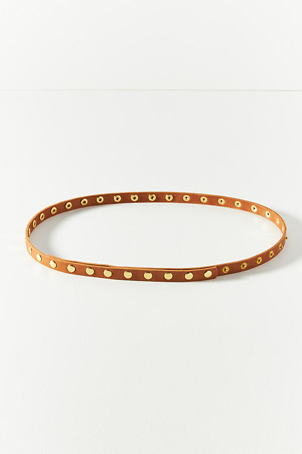 Ada Studded Snap Belt In Yellow