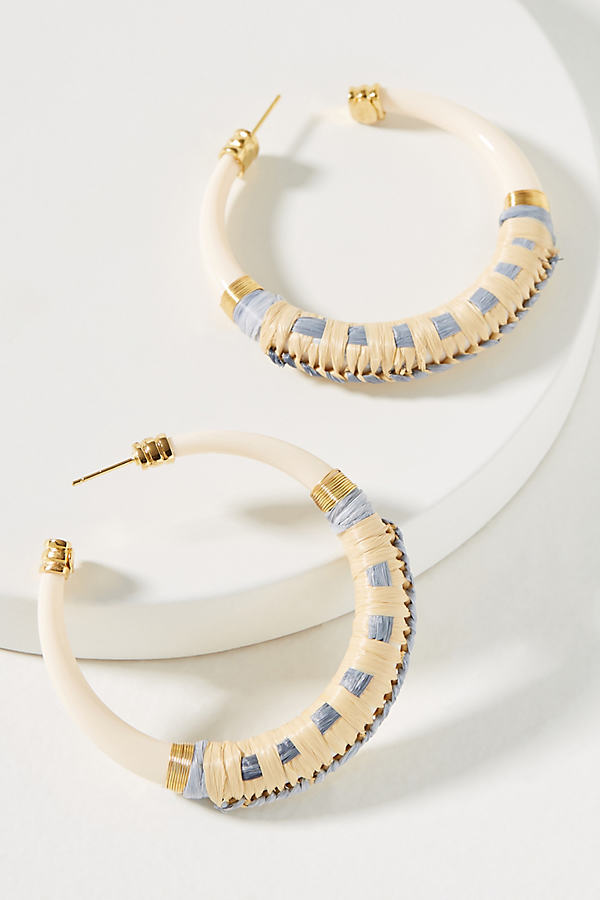 Gas Bijoux Forta Hoop Earrings In White | ModeSens
