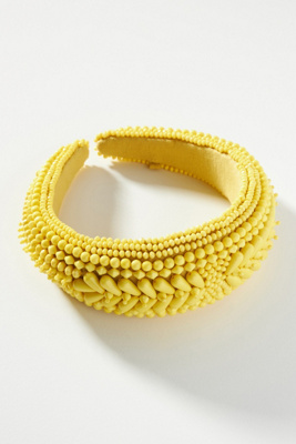Anthropologie Beaded Puffy Headband In White | ModeSens